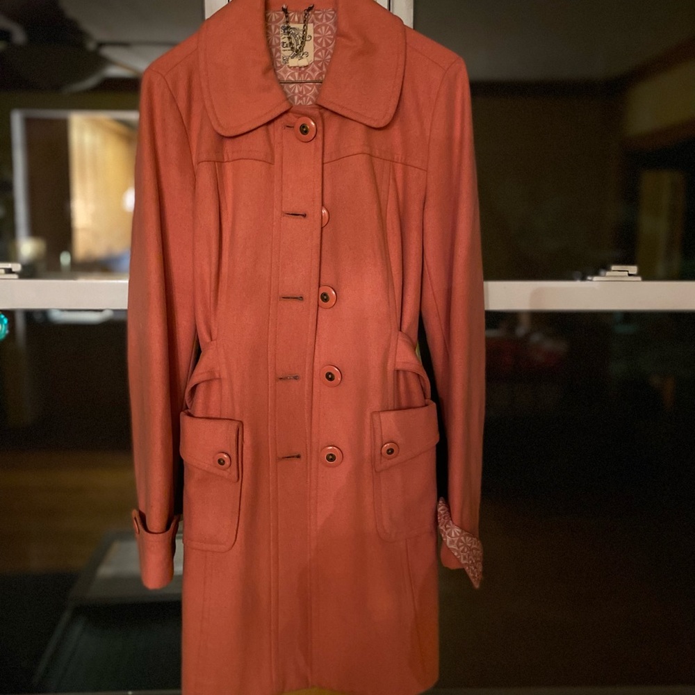 Salmon colored dress coat